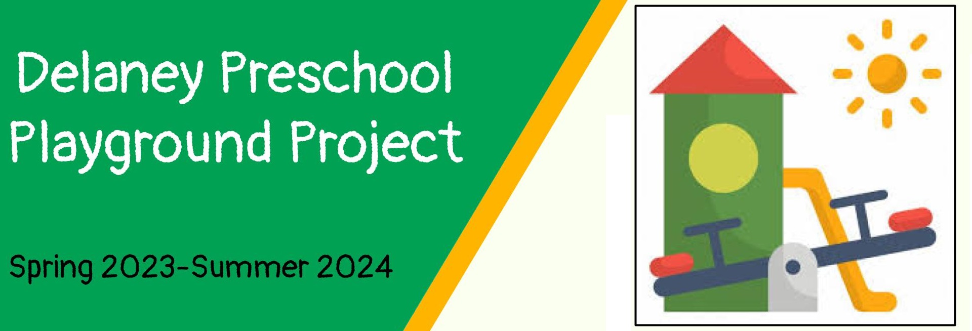 logo for the Delaney Preschool Playground Project with play structure