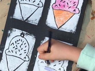 Student artwork - ice cream prints