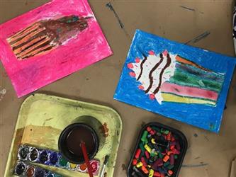 Student artwork - cupcake paintings
